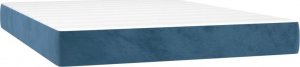 vidaXL vidaXL Łóżko kontynentalne, materac i LED, niebieski aksamit 140x190cm 6