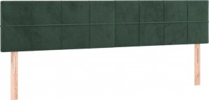 vidaXL vidaXL Łóżko kontynentalne z materacem i LED zielony aksamit 160x200cm 7