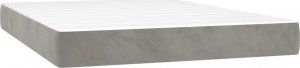 vidaXL vidaXL Łóżko kontynentalne z materacem, jasnoszare, 140x190cm, aksamit 6