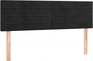 vidaXL vidaXL Łóżko kontynentalne z materacem i LED, czarny aksamit 140x190cm 7