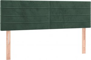 vidaXL vidaXL Łóżko kontynentalne z materacem i LED zielony aksamit 140x190cm 7