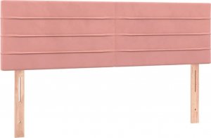 vidaXL vidaXL Łóżko kontynentalne z materacem i LED, różowy aksamit 140x190cm 7