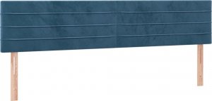 vidaXL vidaXL Łóżko kontynentalne, materac i LED, niebieski aksamit 160x200cm 7