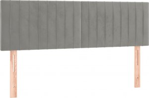 vidaXL vidaXL Łóżko kontynentalne z materacem, jasnoszare, 140x190cm, aksamit 7