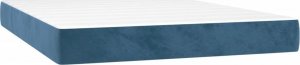 vidaXL vidaXL Łóżko kontynentalne, materac i LED, niebieski aksamit 140x190cm 6