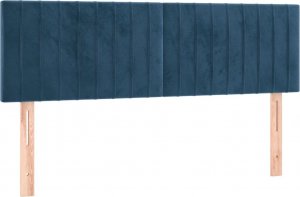 vidaXL vidaXL Łóżko kontynentalne, materac i LED, niebieski aksamit 140x190cm 7