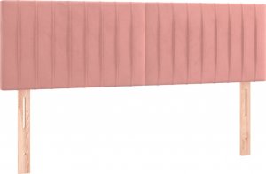 vidaXL vidaXL Łóżko kontynentalne z materacem i LED, różowy aksamit 140x200cm 7