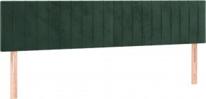 vidaXL vidaXL Łóżko kontynentalne z materacem i LED zielony aksamit 160x200cm 7