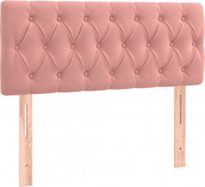 vidaXL vidaXL Łóżko kontynentalne z materacem i LED, różowy aksamit 90x200 cm 7