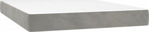 vidaXL vidaXL Łóżko kontynentalne z materacem, jasnoszare, 140x190cm, aksamit 6