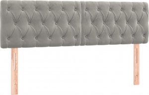 vidaXL vidaXL Łóżko kontynentalne z materacem, jasnoszare, 140x190cm, aksamit 7