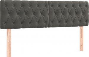 vidaXL vidaXL Łóżko kontynentalne z materacem i LED, szary aksamit, 140x190cm 7