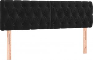 vidaXL vidaXL Łóżko kontynentalne z materacem i LED, czarny aksamit 140x190cm 7