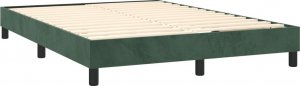 vidaXL vidaXL Łóżko kontynentalne z materacem i LED zielony aksamit 140x190cm 5