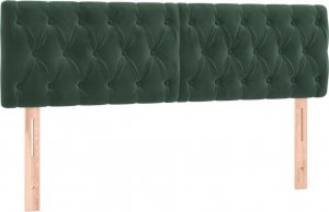vidaXL vidaXL Łóżko kontynentalne z materacem i LED zielony aksamit 140x190cm 7