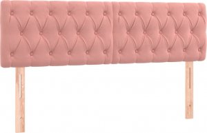 vidaXL vidaXL Łóżko kontynentalne z materacem i LED, różowy aksamit 140x190cm 7