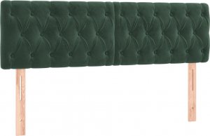 vidaXL vidaXL Łóżko kontynentalne z materacem i LED zielony aksamit 140x200cm 7