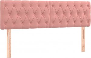 vidaXL vidaXL Łóżko kontynentalne z materacem i LED, różowy aksamit 140x200cm 7