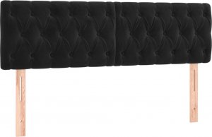 vidaXL vidaXL Łóżko kontynentalne z materacem i LED, czarny aksamit 160x200cm 7