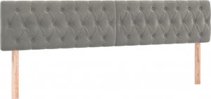 vidaXL vidaXL Łóżko kontynentalne z materacem i LED, szare 180x200cm, aksamit 7