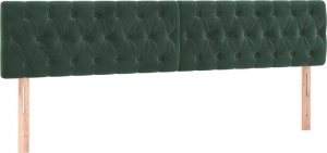 vidaXL vidaXL Łóżko kontynentalne z materacem i LED zielony aksamit 180x200cm 7