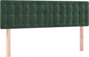 vidaXL vidaXL Łóżko kontynentalne z materacem i LED zielony aksamit 140x190cm 7