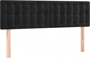 vidaXL vidaXL Łóżko kontynentalne z materacem i LED, czarny aksamit 140x200cm 7