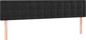 vidaXL vidaXL Łóżko kontynentalne z materacem i LED, czarny aksamit 160x200cm 7