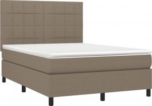 vidaXL vidaXL Łóżko kontynentalne z materacem, taupe, 140x200 cm, tkanina 3