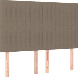 vidaXL vidaXL Łóżko kontynentalne z materacem, taupe, 140x190 cm, tkanina 7