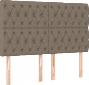 vidaXL vidaXL Łóżko kontynentalne z materacem, taupe, 140x200 cm, tkanina 7