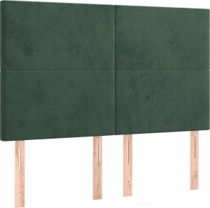 vidaXL vidaXL Łóżko kontynentalne z materacem i LED zielony aksamit 140x200cm 7