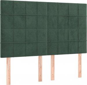 vidaXL vidaXL Łóżko kontynentalne z materacem i LED zielony aksamit 140x200cm 7