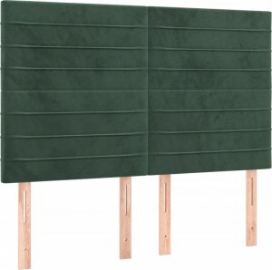 vidaXL vidaXL Łóżko kontynentalne z materacem i LED zielony aksamit 140x200cm 7