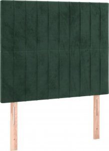 vidaXL vidaXL Łóżko kontynentalne z materacem i LED zielony aksamit 100x200cm 7