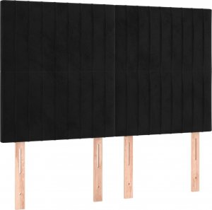 vidaXL vidaXL Łóżko kontynentalne z materacem i LED, czarny aksamit 140x200cm 7