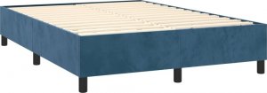 vidaXL vidaXL Łóżko kontynentalne, materac i LED, niebieski aksamit 140x190cm 5