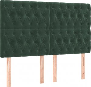 vidaXL vidaXL Łóżko kontynentalne z materacem i LED zielony aksamit 180x200cm 7