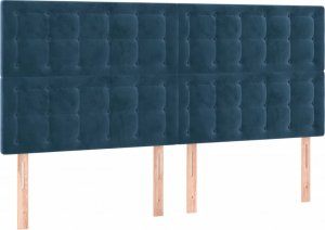 vidaXL vidaXL Łóżko kontynentalne, materac i LED, niebieski aksamit 160x200cm 7