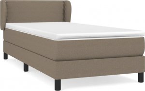 vidaXL vidaXL Łóżko kontynentalne z materacem, taupe, tkanina, 90x190 cm 2