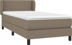 vidaXL vidaXL Łóżko kontynentalne z materacem, taupe, tkanina, 90x190 cm 3