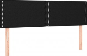 vidaXL vidaXL Łóżko kontynentalne z materacem, czarne, tkanina, 140x190 cm 6