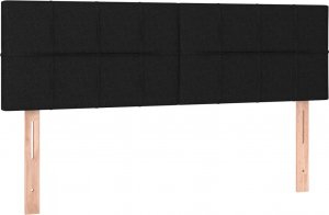 vidaXL vidaXL Łóżko kontynentalne z materacem, czarne, tkanina, 140x190 cm 6