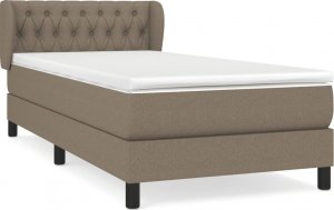 vidaXL vidaXL Łóżko kontynentalne z materacem, taupe, tkanina, 90x190 cm 2