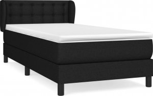 vidaXL vidaXL Łóżko kontynentalne z materacem, czarne, tkanina, 90x200 cm 2