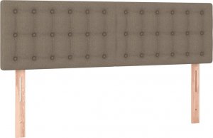 vidaXL vidaXL Łóżko kontynentalne z materacem, taupe, tkanina, 140x190 cm 6