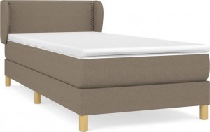vidaXL vidaXL Łóżko kontynentalne z materacem, taupe, tkanina, 90x190 cm 2