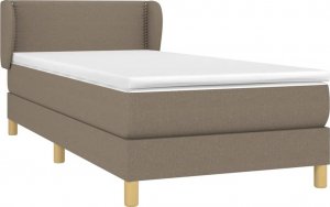 vidaXL vidaXL Łóżko kontynentalne z materacem, taupe, tkanina, 90x190 cm 3