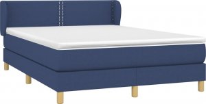 vidaXL vidaXL Łóżko kontynentalne z materacem, niebieskie, tkanina 140x190 cm 3
