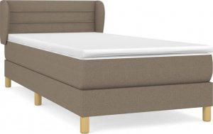 vidaXL vidaXL Łóżko kontynentalne z materacem, taupe, tkanina, 80x200 cm 2
